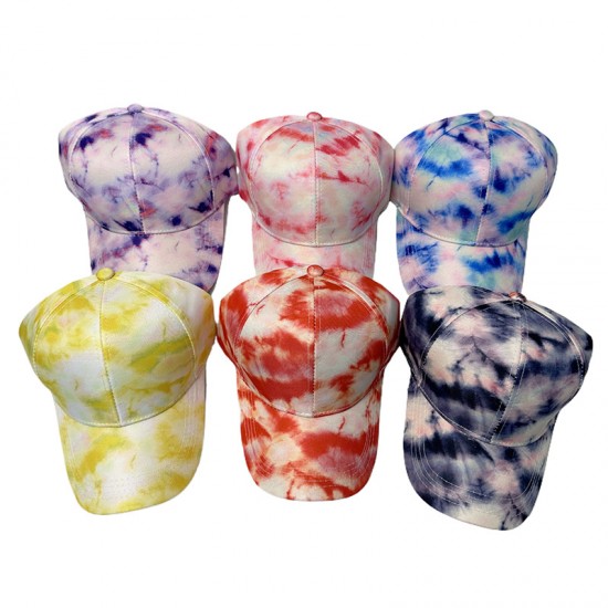 Fashionable retro tie-dye baseball caps for women, casual caps for outdoor sun protection, printed baseball caps. Fashionable retro tie-dye baseball caps for women, casual caps for outdoor sun protection, printed baseball caps.