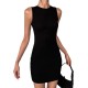 Cross-border women's short skirt V-neck pink and black bow-embellished slim-waisted dress with puffy buds