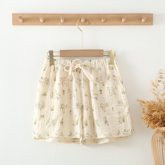 Washed cotton plaid lounge shorts, loose cotton summer couple's short-sleeved, thin beach shorts, suitable for outdoor wear. Washed cotton plaid lounge shorts, loose cotton summer couple's short-sleeved, thin beach shorts, suitable for outdoor wear.