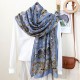 Ethnic cashew print long scarf for women, luxurious and versatile, classic pattern, sun protection silk scarf for travel Ethnic cashew print long scarf for women, luxurious and versatile, classic pattern, sun protection silk scarf for travel