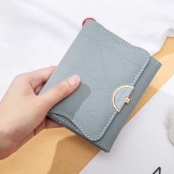 Factory Wholesale Short Wallet for Women, Korean Style, Fashionable and Simple, Small Fresh Tri-Fold Zippered Buckle Wallet and Coin Purse