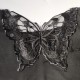 Mesh patchwork off-the-shoulder long-sleeved top for women, summer pure and sexy short black butterfly hollow T-shirt. Mesh patchwork off-the-shoulder long-sleeved top for women, summer pure and sexy short black butterfly hollow T-shirt.