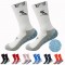 Dop-coated mid-calf sports socks, non-slip, thickened, terry sole, and sweat-wicking cotton training socks, one-size-fits-all for adult football socks.