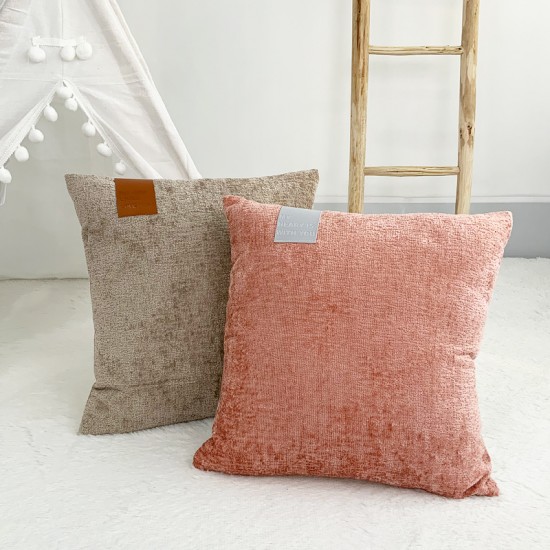 Nordic ins chenille leather label solid color pillowcase for B&B and hotel rooms, living room sofa and bed cushions. Nordic ins chenille leather label solid color pillowcase for B&B and hotel rooms, living room sofa and bed cushions.
