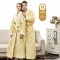 Autumn and Winter 2021 Waisted Baby Fleece Couples' Nightgowns for Men and Women, Thickened Plus-Size Bathrobes and Pajamas, Extra-Long White Robes