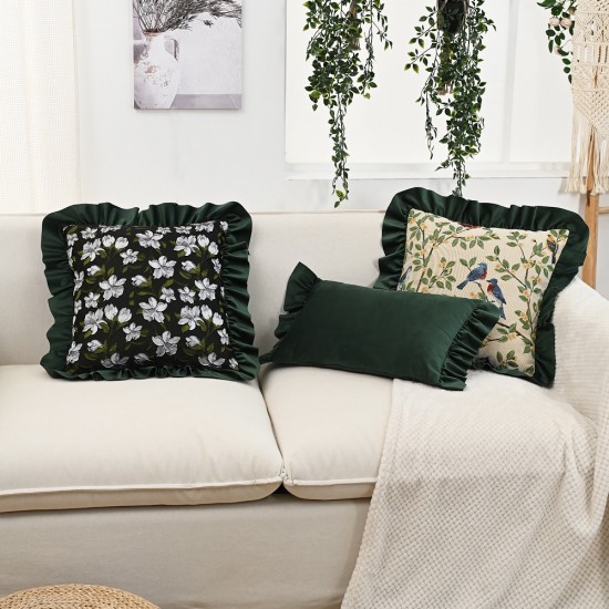 Nordic luxurious lace throw pillows, INSIZE cotton and linen floral sofa cushion covers, classic and elegant 3D embroidery Nordic luxurious lace throw pillows, INSIZE cotton and linen floral sofa cushion covers, classic and elegant 3D embroidery