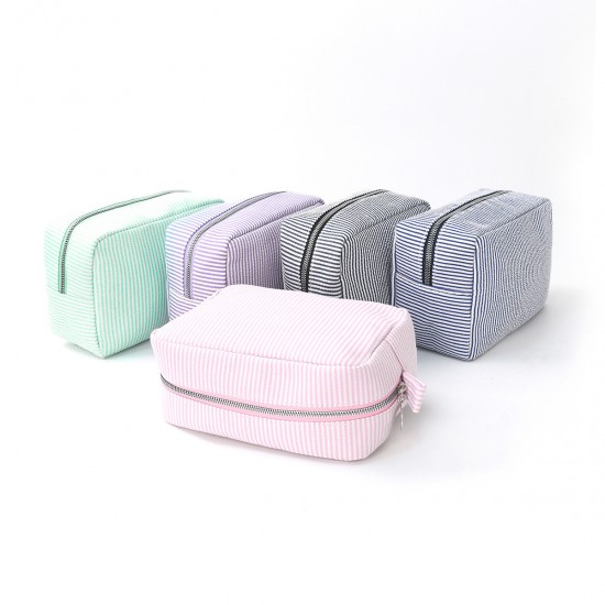 Cross-border seersucker cosmetic bag, Indian-style striped portable storage bag, Mississippi trend travel storage bag