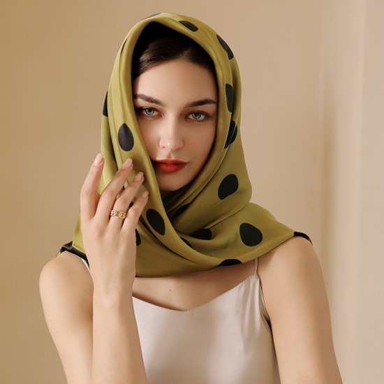 Dotted silk scarf for women, 2025 spring and summer new imitation silk scarf, Japanese and Korean sweet 90s square scarf print shawl wholesale. Dotted silk scarf for women, 2025 spring and summer new imitation silk scarf, Japanese and Korean sweet 90s square scarf print shawl wholesale.