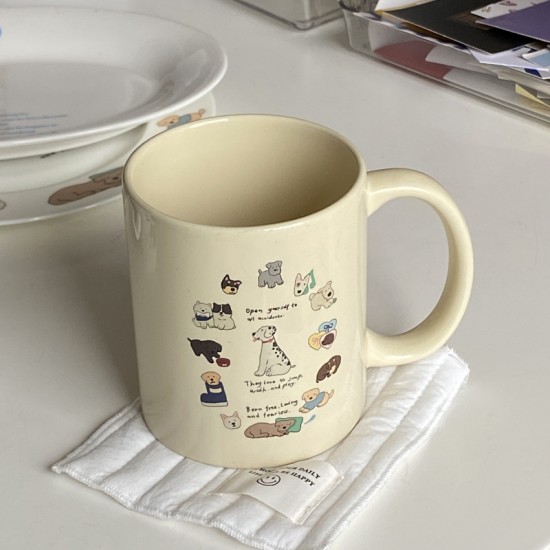 Korean Instagram cartoon koala bear glass, heat-resistant simple milk cup, niche creative gift.