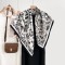 French elegant spring and autumn retro, niche, floral print square scarves, trendy, high-end, sun-protective shawls