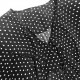 Fashionable ruffled polka dot V-neck shirt for women. 2025 Summer New French-Style, Age-Reducing Patchwork Top for Women