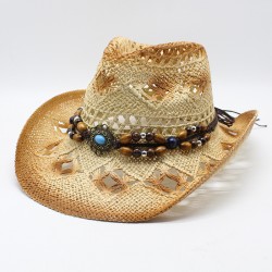Ethnic hollow cowboy hat, a popular men's summer beach hat on Amazon AliExpress