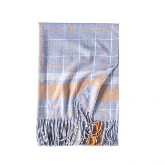 2023 new Wholesale plaid scarves for autumn and winter, faux cashmere tassel scarves for women, European and American street style, thickened and warm neckbands.