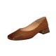Silver point-toe block-heeled high heels for women, 2023 new, shallow-cut, elegant, retro, low-heeled, comfortable commuting shoes.