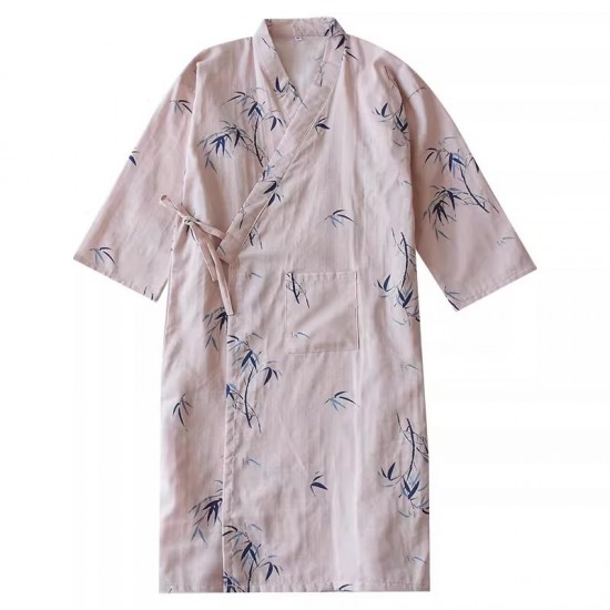 Men's and women's summer cotton gauze nightdresses, cardigans, Japanese yukata, Japanese-style bathrobes, plus-size, couples' saunas Men's and women's summer cotton gauze nightdresses, cardigans, Japanese yukata, Japanese-style bathrobes, plus-size, couples' saunas