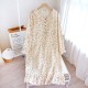 Women's flannel nightgown, thickened and warm for autumn and winter, with a fleece hood and a cute solid-color coral fleece bathrobe.