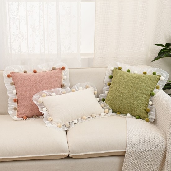 Nordic living room sofa pillowcase, small daisy flower, bay window cartoon girl pillow, bedside cushion Nordic living room sofa pillowcase, small daisy flower, bay window cartoon girl pillow, bedside cushion