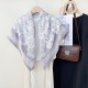 Creative and fashionable printed 90cm square scarf, Korean-style professional scarf, spring and summer women's travel outfit, stylish thin silk scarf Creative and fashionable printed 90cm square scarf, Korean-style professional scarf, spring and summer women's travel outfit, stylish thin silk scarf