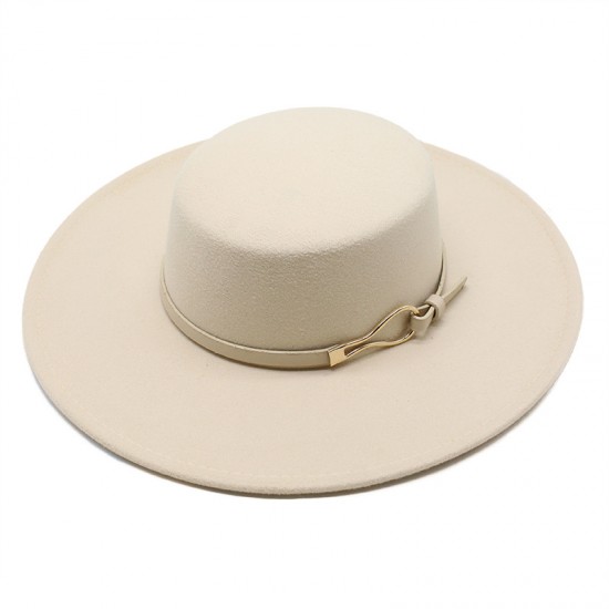 2021 New Retro Black Wide-Brimmed Wool Flat-Top Hats for Women, Autumn and Winter British Style Versatile Panama Hats 2021 New Retro Black Wide-Brimmed Wool Flat-Top Hats for Women, Autumn and Winter British Style Versatile Panama Hats
