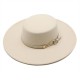 2021 New Retro Black Wide-Brimmed Wool Flat-Top Hats for Women, Autumn and Winter British Style Versatile Panama Hats 2021 New Retro Black Wide-Brimmed Wool Flat-Top Hats for Women, Autumn and Winter British Style Versatile Panama Hats