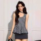 Slimming, hip-hugging short skirt, 2025 summer new elegant lace, round neck, ruffled, slim-fitting dress for women Slimming, hip-hugging short skirt, 2025 summer new elegant lace, round neck, ruffled, slim-fitting dress for women
