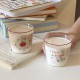 Homemade vintage Instagram high-stem glass, retro French romantic dessert cup, niche minimalist milk cup, heat-resistant.