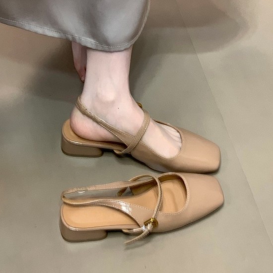Color-blocked retro chic! Square-toed suede single-strap wedge slippers for women, Korean-style summer open-toe high-heeled sandals. Color-blocked retro chic! Square-toed suede single-strap wedge slippers for women, Korean-style summer open-toe high-heeled sandals.