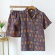 Summer women's cotton double-layer gauze suspender pajamas set, sleeveless, two-piece loungewear set.