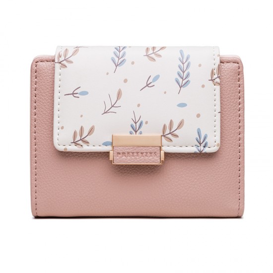 Pruti's new women's short wallet, fresh and stylish colorblock floral print, large capacity, student wallet Pruti's new women's short wallet, fresh and stylish colorblock floral print, large capacity, student wallet