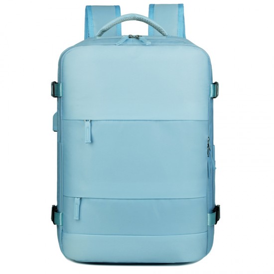 Simple men's and women's travel backpack, large-capacity canvas backpack for junior high, high school, and college students