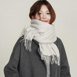 Women's winter imitation cashmere, artistic autumn and winter, thickened, warm, dual-use, solid color, Korean-style, stylish scarf