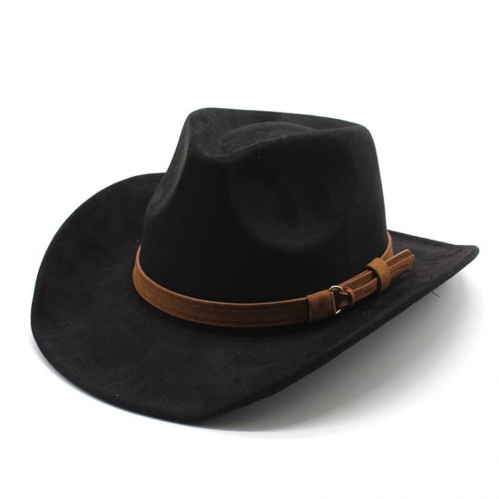 Amazon's new European and American style woolen hats, suede, and couple's woolen western cowboy hats.