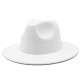 AliExpress Amazon eBay single-color plate men's and women's simple woolen hats with flat brims and wide brims.