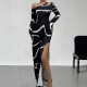 European and American fashion: sexy midi skirts, elegant contrasting halter tops for summer, slimming and flattering.