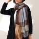 Women's wholesale winter scarves, 2025 new plaid print, tasseled faux cashmere scarves, fashionable and warm shawls.