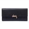 New cross-border women's wallet, long, Japanese and Korean style, fresh, solid color, PU leaf pendant, large-capacity clutch, wholesale.