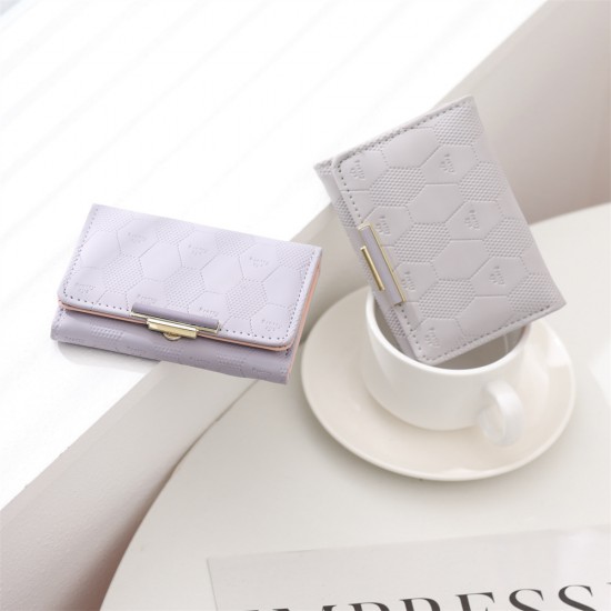 2025 new women's short wallet, Japanese and Korean style, three-fold, cute, fresh, simple student coin purse, in stock.