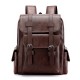 Cross-border men's simple retro business laptop bag, soft PU new trendy large-capacity travel backpack.