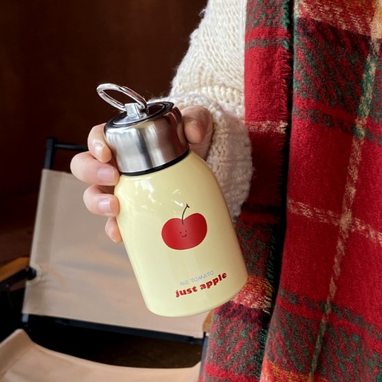 Cartoon KT penguin stainless steel thermos, black mini portable cold storage cup, cute and compact pocket cup