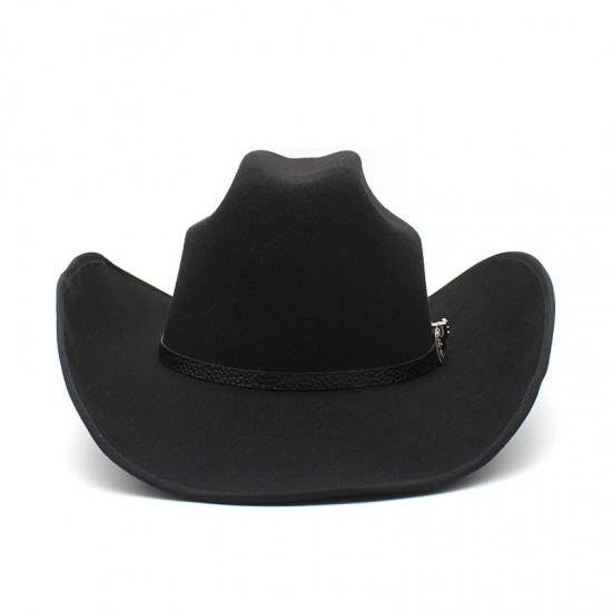 New top hat, European and American punk-style wide-brimmed hat, riding hat for men and women, western cowboy bag 9.5cm brim hat with a rolled brim New top hat, European and American punk-style wide-brimmed hat, riding hat for men and women, western cowboy bag 9.5cm brim hat with a rolled brim