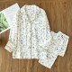 New cotton gauze pajamas for women, spring, autumn, and summer, long-sleeved, all-cotton, thin, simple loungewear set suitable for outerwear