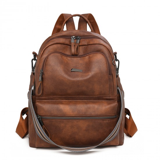 2025 New Trendy Women's Backpack, Korean Style, Versatile, Fashionable, Soft Leather, Small Backpack, Large Capacity, Student Backpack