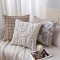 Cross-border INS Nordic towel embroidered bow sofa throw pillow, cute tufted girly cushion for home decor.