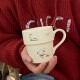 Niche creative cartoon astronaut puppy mug, stylish black and white couple water cup and coffee cup gift.