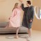 2022 new women's long-length beauty salon spa bathrobes for women, plus-size autumn and winter thickened hooded double-layered composite flannel blankets for men and women, plus-size coral fleece home robes.