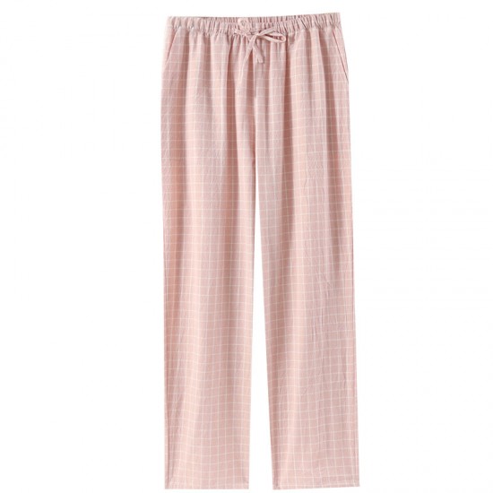 Summer pure cotton men's and women's washed cotton plaid shorts, thin cotton beach pants, outdoor wear.