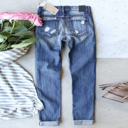 European and American cross-border AliExpress trendy Halloween pumpkin ripped print jeans for women, mid-rise straight-leg pants