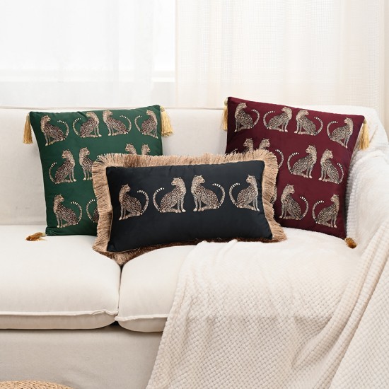 Nordic light luxury animal print leopard gold Colorful tassel lace living room decorative pillowcases, sofa cushions; medieval-style butterfly embroidered sofa pillowcases, model room decorative pillows, light luxury round living room cushions; Amazon cro Nordic light luxury animal print leopard gold Colorful tassel lace living room decorative pillowcases, sofa cushions; medieval-style butterfly embroidered sofa pillowcases, model room decorative pillows, light luxury round living room cushions; Amazon cro