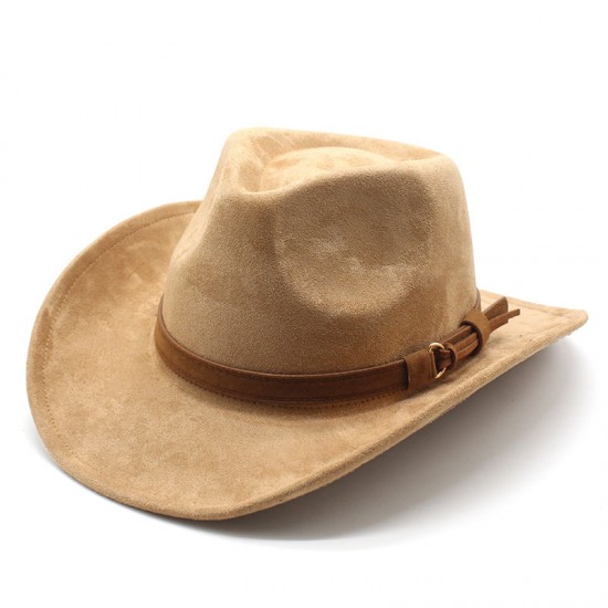 Amazon's new European and American style woolen hats, suede, and couple's woolen western cowboy hats.