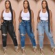 Factory direct 2025 new cross-border ripped high-waisted jeans for women, slim-fitting skinny jeans in stock. Factory direct 2025 new cross-border ripped high-waisted jeans for women, slim-fitting skinny jeans in stock.